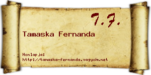 Tamaska Fernanda névjegykártya